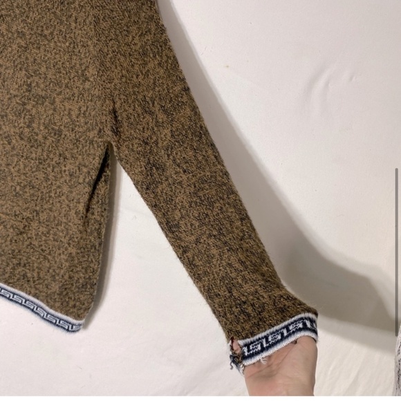 Brown Soft Alpaca Knit Crew Neck Pullover Sweater S - Picture 5 of 11